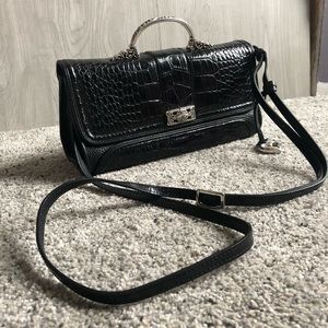 Brighton black alligator handbag! Silver handle & beautiful details.